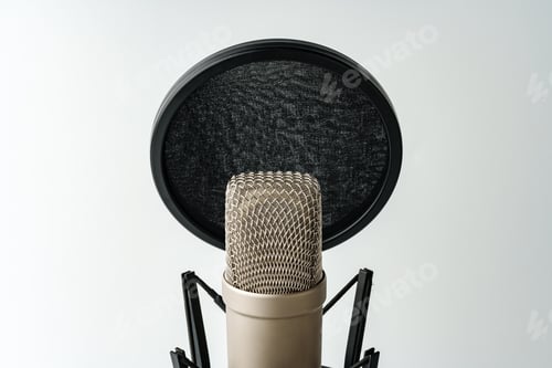 Preview: Professional studio microphone on the white background
