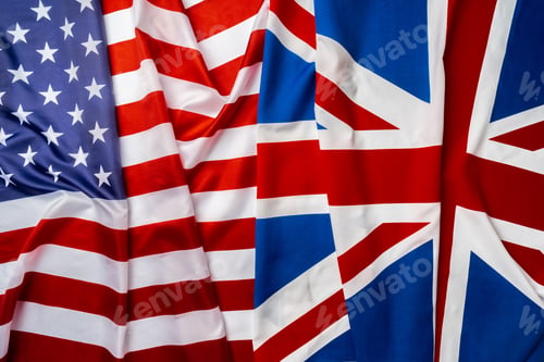 Preview: Flags of Great Britain and USA folded together