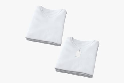 Preview: Folded Female V-Neck T-Shirt Stack with Tag