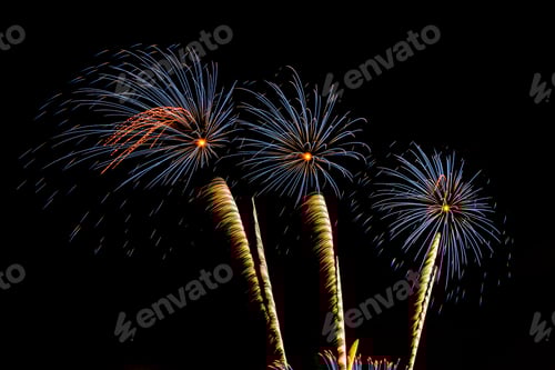 Preview: Abstract colorful firework display for celebration anniversary