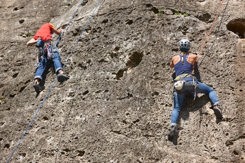 Preview: Climbers on a granite wall. Extreme sport. Outdoor activity