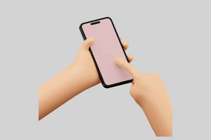 Visualização: Interação por toque: mão do smartphone