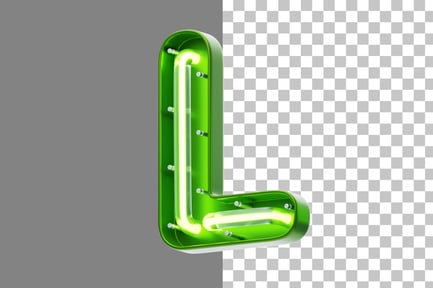 Preview: Neon L 3D Icon