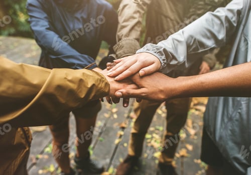 Preview: Hands join outdoor together