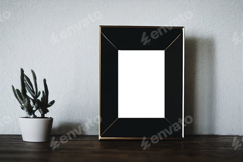 Preview: Modern composition of living room interior with brown mock up poster frame.Wall Decoration