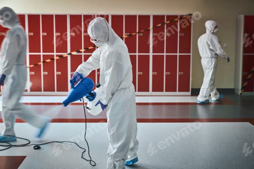 Preview: Decontamination and sanitation of building hallway