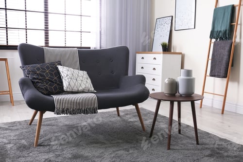 Preview: Contemporary living room interior with cozy sofa