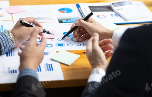 Preview: Business people meeting with financial to discuss investment analysis business strategy planning.