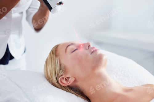 Preview: Woman undergoing local cryotherapy at spa