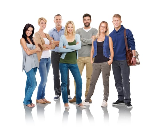 Preview: Theyre all special in their own way. Studio shot of a small group of people isolated on white.