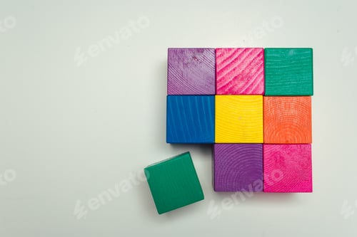 Preview: wooden blocks on the table