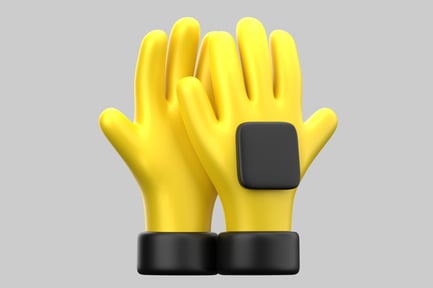 Preview: Yellow gloves with black cuffs