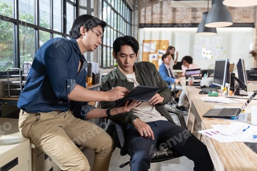Preview: Asian Businessman creative team meeting for new ideas and solve problem project