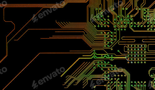 Preview: Background with a printed circuit board. The concept of modern technologies.