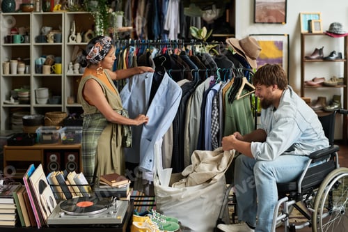 Preview: Two young consumers in thrift shop