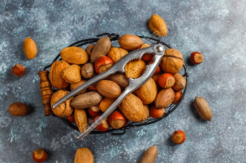 Preview: Mixed organic nuts with shell.