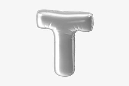 Preview: Silver Foil Inflatable Letter T Balloon
