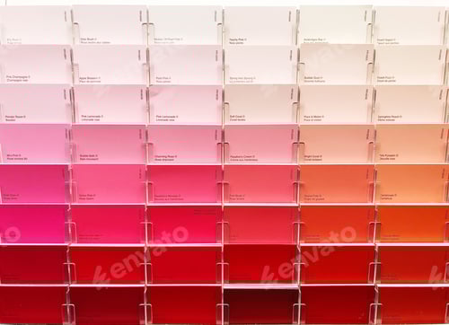 Preview: Red and pink paint swatches.