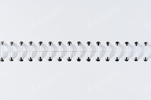 Preview: Open spiral notepad with blank white sheets