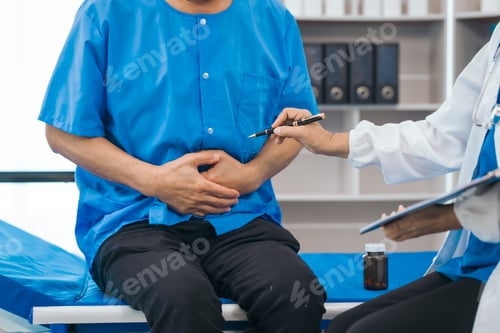Preview: Senior elderly male patient and asian people mature woman doctor, importance of healthcare
