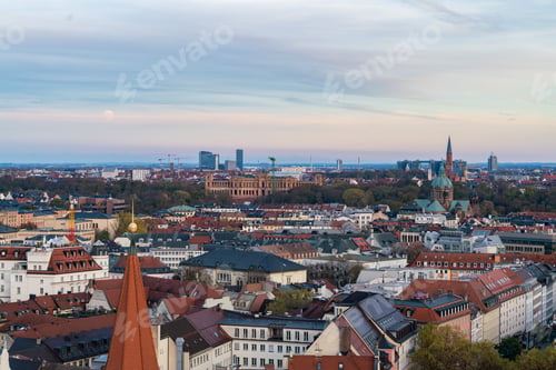 Preview: of Sunset Embracing Munich's Old Town From Above