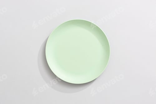 Preview: Mint green plate mockup isolated on gray background