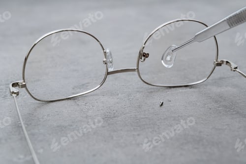 Preview: Glasses repairing and manufacturing in optician workshop