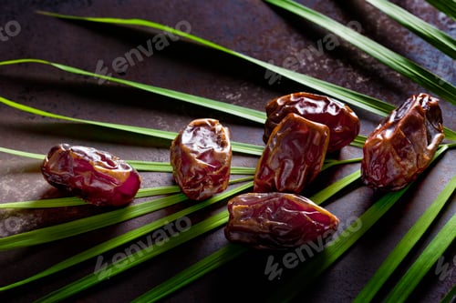 Preview: Dates on palm leaf