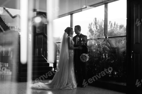 Preview: meeting of the bride and groom in the hotel