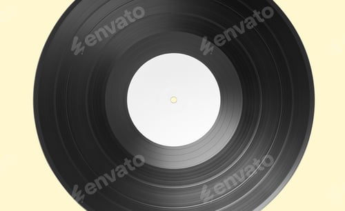 Preview: Vinyl record on beige background