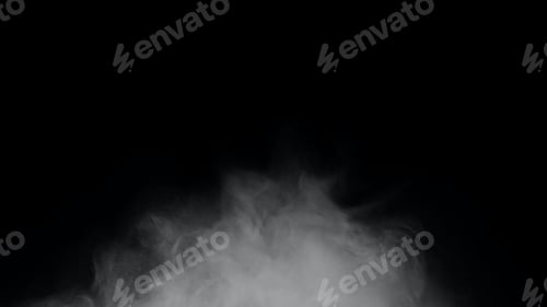 Preview: White smoke or fog isolated on black background.
