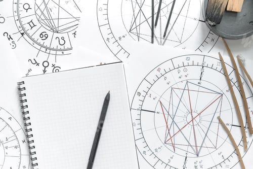 Preview: Astrology. Astrologer calculates natal chart and makes a forecast of fate Tarot cards, Fortune telli