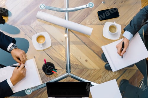 Preview: business documents on office table with smart phone and laptop
