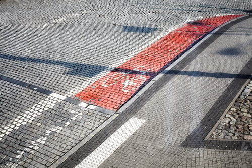 Preview: Bike lane and street from above.