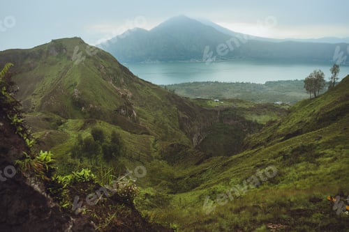 Preview: Beautifull mountain in the morning mist , Batur, Bali, Indonesia