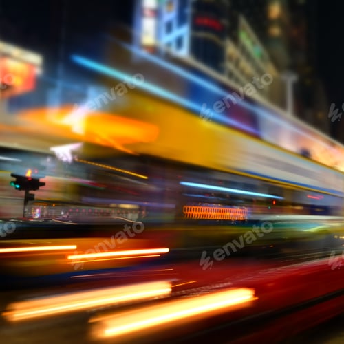 Preview: Abstract cityscape blurred background. Hong Kong