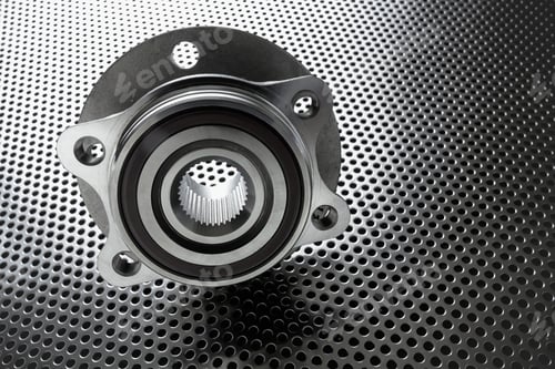 Preview: Composition of the car wheel bearing on metal surface