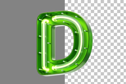 Preview: Neon D 3D Icon
