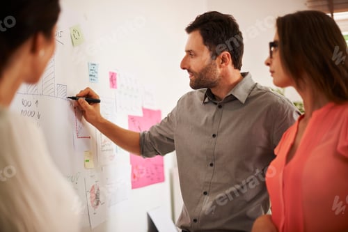 Preview: Executive writing down some data on the board
