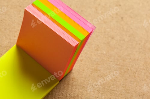Preview: Color sticker notes over cork board background