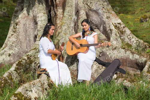 Vista previa: In harmony with nature, Colombian women play traditional tunes with passion.