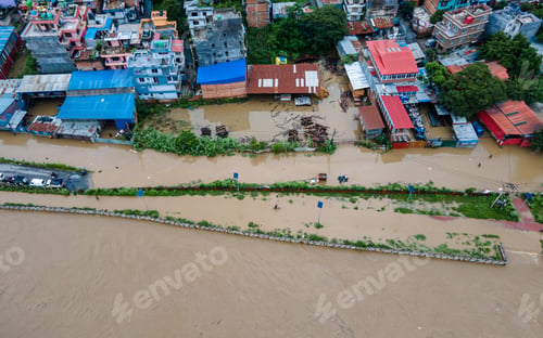 Preview: Aerial view of the area affected by heavy rainfall