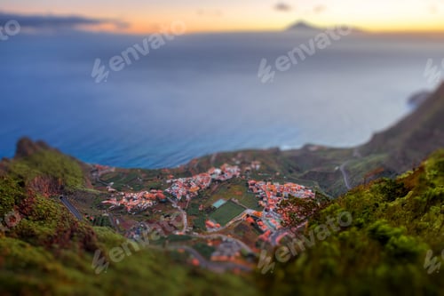 Preview: Top view on Agulo coastal village in Spain