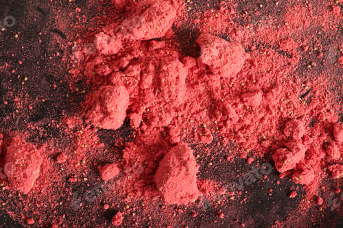 Preview: Freeze dried strawberry powder. Food background.