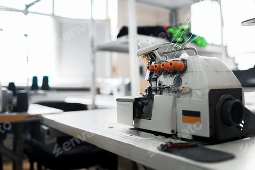 Preview: Sewing department of a textile factory interior