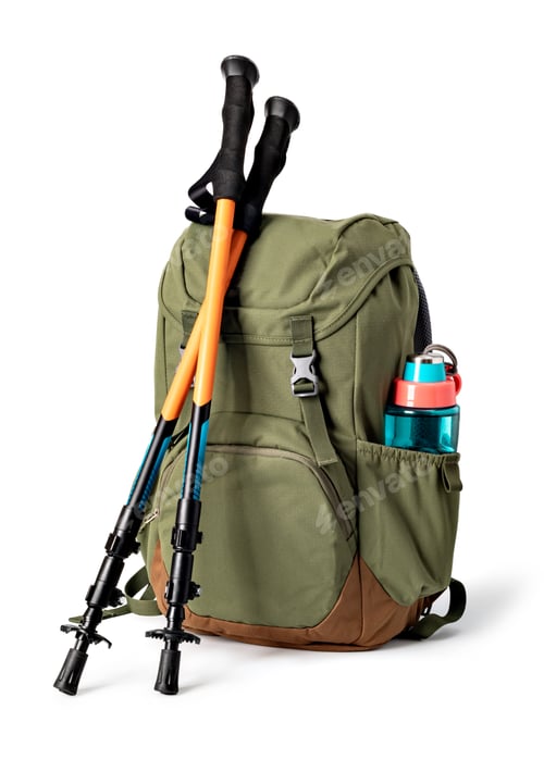 Preview: backpack and trekking poles