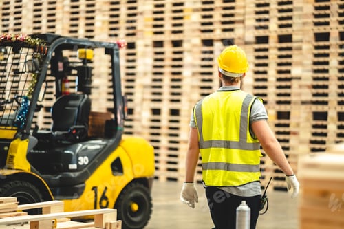 Preview: carpenter wooden plank factory, furniture workshop at wood work industry manufacturing warehouse