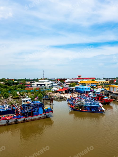 Preview: Perlis, Malaysia - Aug 6, 2022: Fishing village in Kuala Perlis.
