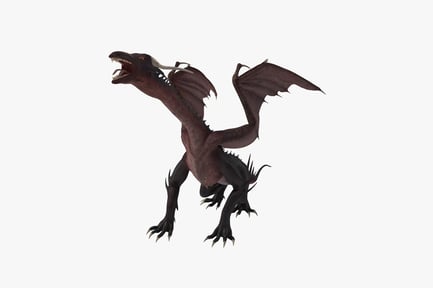 Preview: Dragon in lateral profile with extended wings and tail