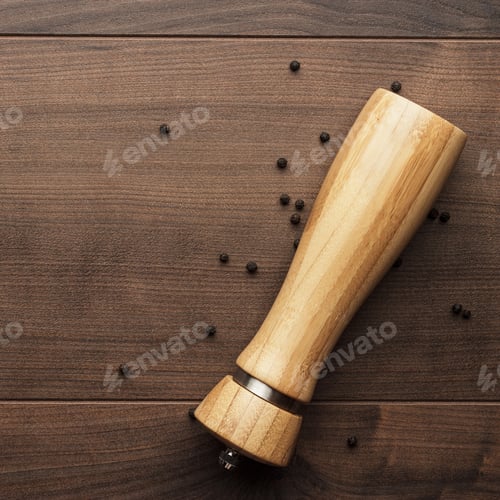 Preview: Wooden Pepper Mill On The Table